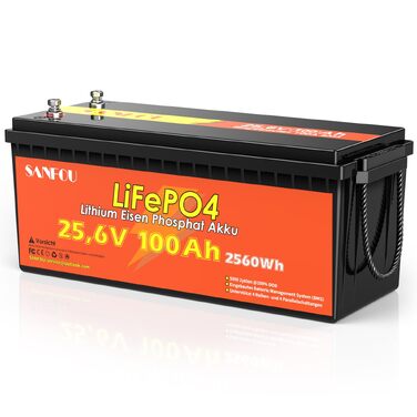 LiFePO4 акумулятор 12V 200Ah (2560Wh) з BMS 100A, літієва батарея Deep Cycle для кемпінгу та будинків на колесах, підтримка 4S4P