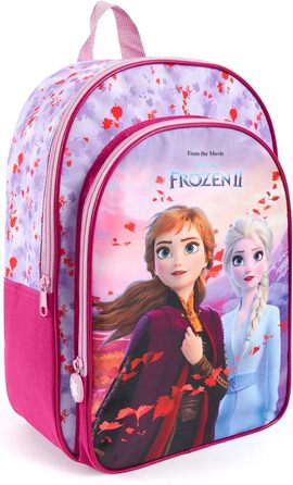 Дитячий рюкзак Frozen 2 Perletti для дівчаток, ліловий, 36x25x12 см, з Анною та Ельзою, для дитсадка та школи