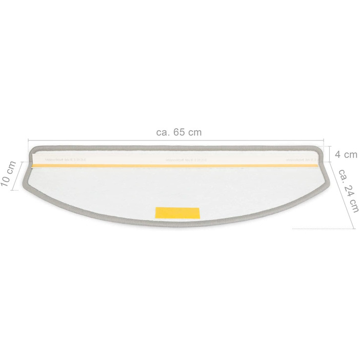 Комплект напівкруглих килимків для сходів Metzker Ventura, темно-сірий, 12 шт.