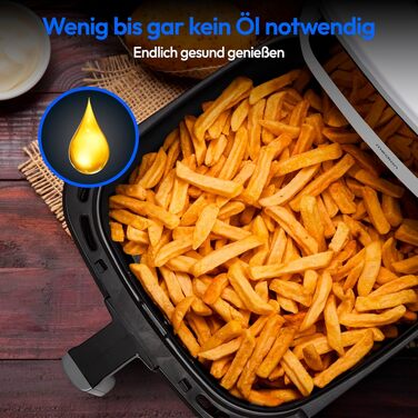 Аерофритюрниця MEDION P10 XL Duo 6,8 л, 2150 Вт, XXL Airfryer з двома нагрівальними елементами, 9 програмами та сенсорним керуванням, біла