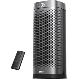Електричний обігрівач DREO Solaris Slim H2: 2000W, керамічний, з термостатом, таймером, осциляцією, захистом від перегріву та перекидання, срібний