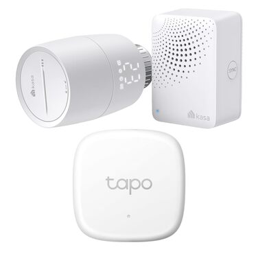 Комплект TP-Link Kasa Smart: розумний термостат для радіатора KE100 KIT та смарт-датчик температури та вологості Tapo T310
