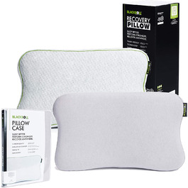Ортопедична подушка BLACKROLL RECOVERY PILLOW 50x30 см, ергономічна подушка для сну з чохлом для подорожей, в'язкоеластичний меморі пін, вироблено в Німеччині, світло-сіра