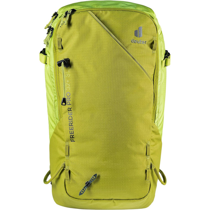 Жіночий туристичний рюкзак Deuter Freerider Pro 32+10 л, для лижних турів, зелено-жовтий
