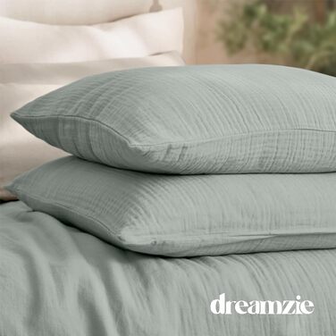 Комплект постільної білизни Dreamzie з бавовняного мусліну, 135x200 см, 2 наволочки 80x80 см
