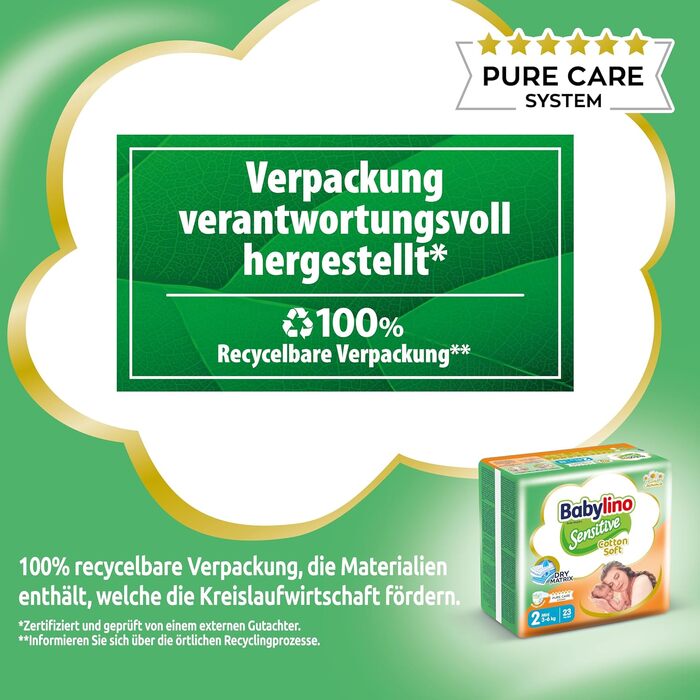 Дитячі підгузки Babylino Sensitive розмір 5 Junior (11-16 кг), 132 шт, гіпоалергенні