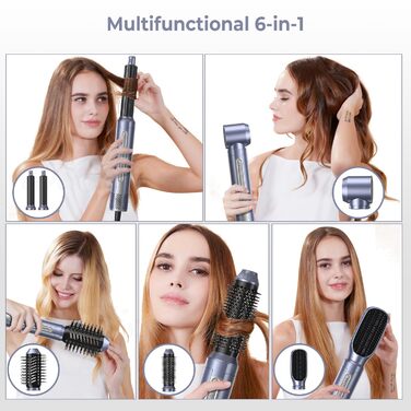 Набір для укладки волосся Hairstyler 5-в-1 з автозавиткою та фен-щіткою (Срібний)