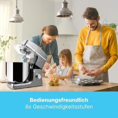 Кухонна машина Clatronic® XXL з великою чашею 10л, потужний 1500W двигун, для замішування та збивання тіста, з кришкою та отвором для підсипання інгредієнтів, модель KM 3765 (Titan)