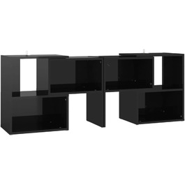 vidaXL Тумба під телевізор, глянцева чорна, 104x30x52 см, ДСП, сучасна TV-тумба, меблі для вітальні