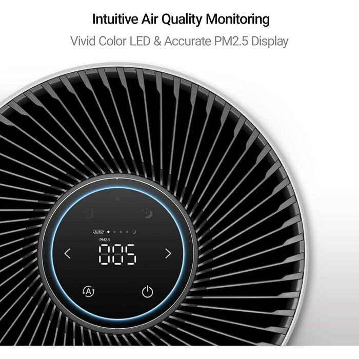 Очищувач повітря Winix T800 з HEPA-фільтром, керуванням через Alexa та додаток, для площі до 120м², CADR 390 м³/год, від алергенів, пилу та шерсті тварин