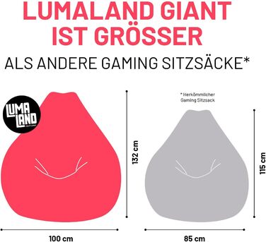 Lumaland Gaming Sitzsack XXL Cord: Крісло-мішок для геймерів, темно-синій 135x100 см