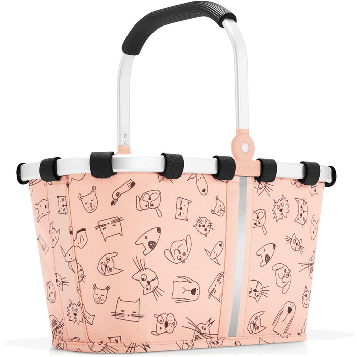 Кошик для покупок reisenthel carrybag XS Kids 5 л, коти та собаки, рожевий, 33,5×18×19,5 см