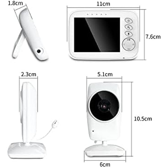 Відеоняня Baby Phone з 3.2-дюймовим LCD-дисплеєм, HD цифрова камера з нічним баченням, 2.4 GHz та двостороннім зв'язком