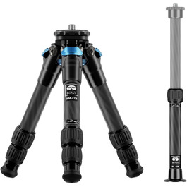 SIRUI AM-223+SL-100 Міні штатив з вуглецевого волокна для камер, легкий настільний фотоштатив з висувною центральною колонною, максимальна висота 66 см, вантажопідйомність 12 кг