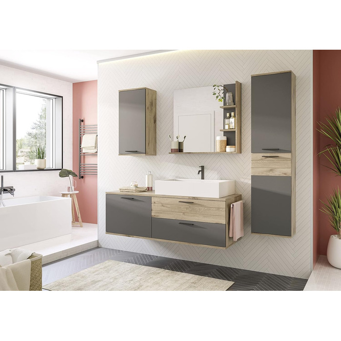 Дзеркало для ванної xonox.home Mason з полицею, 79x73x14 см