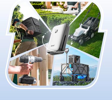 Акумуляторний газонокосарка Litheli 20V, ширина зрізу, до 200 м², кошик 30л, висота зрізу 25-65 мм, з акумулятором 4.0 Ah (33 см, Brushless)
