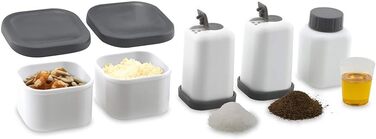 Ланч-система Cloer 800S2-1 Bento Box 15 предметів, XXL 2100 мл, роздільна, з аксесуарами, ланчбокс та контейнер для їжі для дітей і дорослих, білий