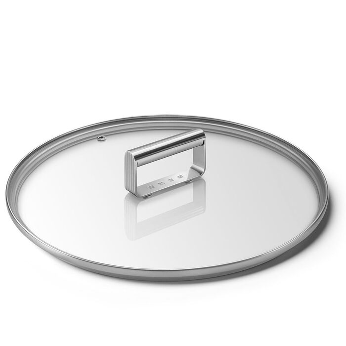 Кришка для каструль Smeg CKFL3001 зі загартованого скла з випускним клапаном для пари, 28 см, нержавіюча сталь