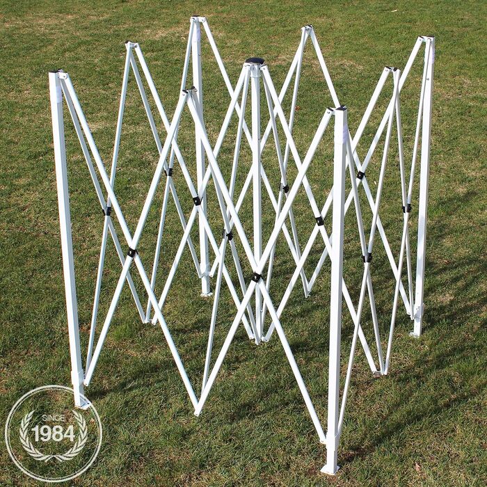 Павільйон-розкладачка TOOLPORT 3x4,5 м, білий – тент 700N, сталева рама, садовий, для вечірок, сонцезахист, без бокових стінок