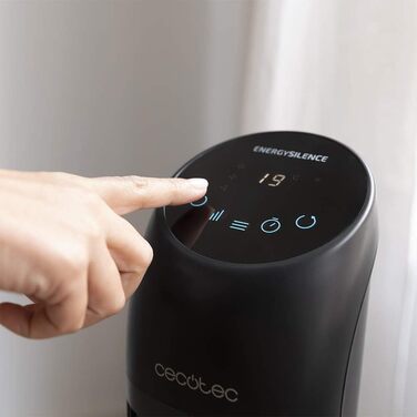 Вентилятор Cecotec EnergySilence 8050 SkyLine Smart з пультом та таймером, 45 Вт, мідний двигун, 3 швидкості, чорний