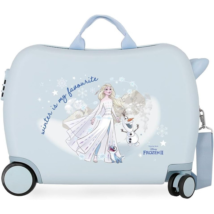 Дитяча валіза Disney Frozen Winter, 38 л, ABS, на 4 колесах, блакитна, 50x38x20 см, ручна поклажа