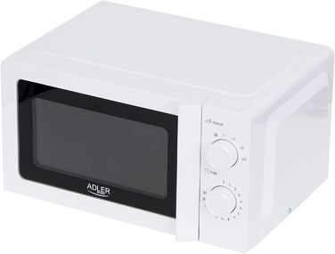 Мікрохвильова піч Adler AD 6205, 700 Вт, 20 л, біла