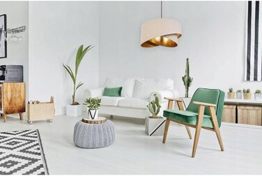 Світильник підвісний Light-Home Milan Elegant, дизайнерський металевий з велюровим абажуром, сучасна люстра для вітальні, спальні, їдальні, 1 лампа, бежевий і сірий