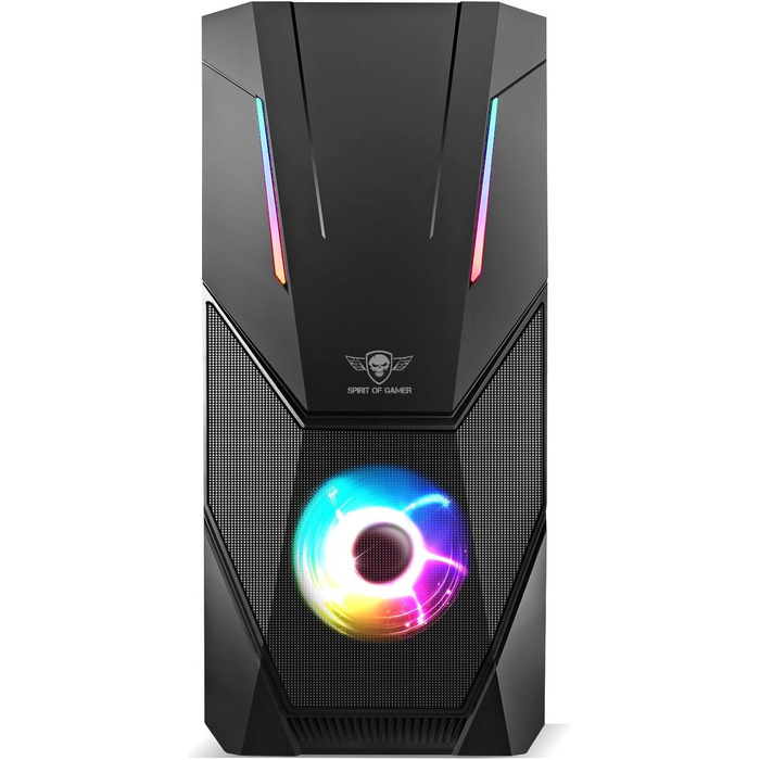 Корпус для ПК SPIRIT OF GAMER Rogue V ATX/MATX/ITX, гартоване скло, 2 ARGB вентилятори 120 мм, сумісний з Aura/MSI Mystic 3Pin