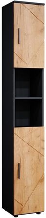 Висока шафа для ванної Vicco Irma, антрацит/дуб золотий, 30x192 см