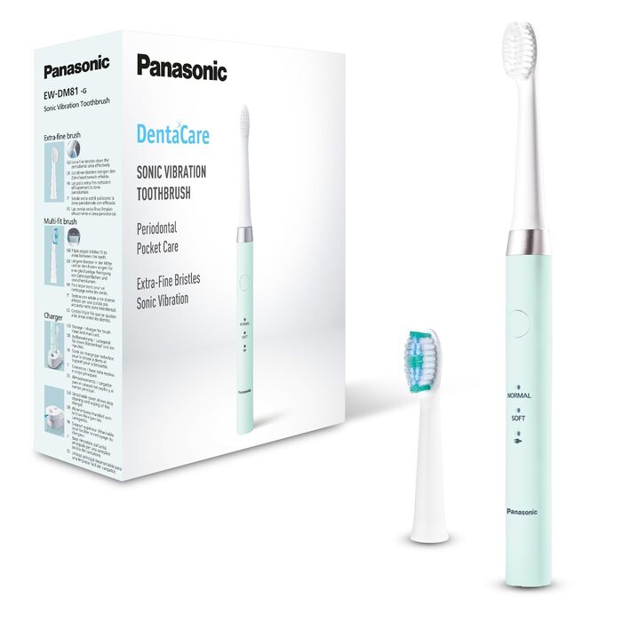 Зубна щітка електрична Panasonic EW-DM81-K503 з вібрацією, 2 режими чищення, зелена. З додатковою насадкою