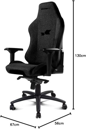 Ігрове крісло DRIFT GAMING DR275NIGHT, чорне, тканина з оксамитовим покриттям, 4D регульовані підлокітники, механізм «жаба», клас 4, обертове