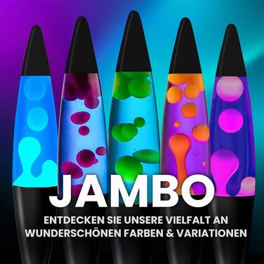 Рідка лава-лампа Jambo Liquid Motion з чорною підставкою, синя (16 дюймів)