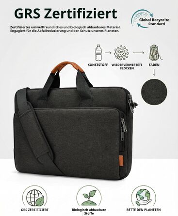Сумка для ноутбука bagasin розширювана сумка-портфель для ноутбука 13-17.3 дюймів, чорна