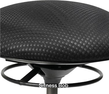 Офісний табурет Topstar Sitness Bob, алюмінієвий, білий лак, чорний