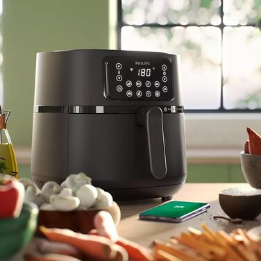 Аерофритюрниця Philips Connected Airfryer XXL HD9285/96 5000-серія, 7.2 л, на 6 осіб, 16 програм, чорна