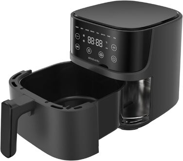 Аерофритюрниця Brabantia Airfryer XL 4 л, 1700 Вт, цифровий сенсорний дисплей, 8 програм, без PFAS, чорна, BBEK1134