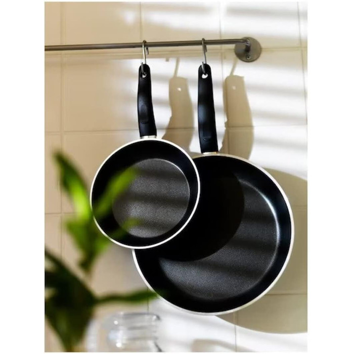 Набір сковорідок Ikea Kavalkad, 2 шт, чорні, тефлонове антипригарне покриття