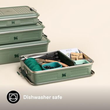 Ланчбокс зі сталі Stanley Classic 1.2L Hammertone Green — герметичний контейнер для їжі з нержавіючої сталі, BPA-free