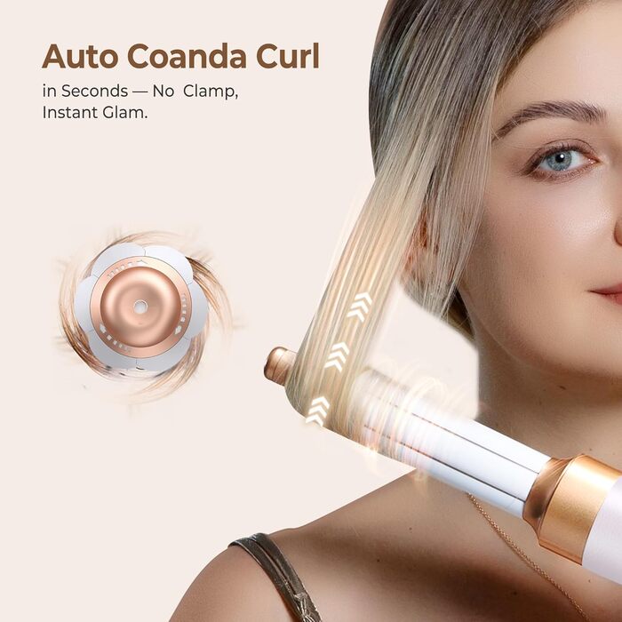 UKLISS Hairstyler 7 в 1: Професійний фен-щітка, стайлер для волосся, набір для укладки з повітряним обдувом 110 000 об/хв, білий