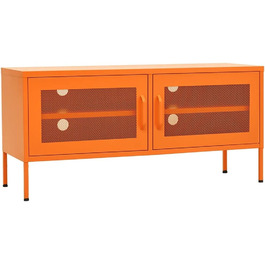 vidaXL ТБ тумба з 2 ґратчастими дверцятами, сталева, антрацит, 105x35x50 см – низький комод, телевізійна тумба, меблі для вітальні