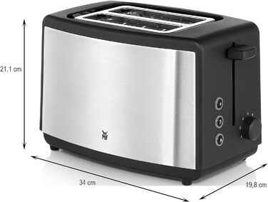 Чайник електричний Melitta Prime Aqua 1.7л нержавіюча сталь, 2200 Вт + Тостер WMF Bueno Edition нержавіюча сталь, 2 відділення, 800 Вт