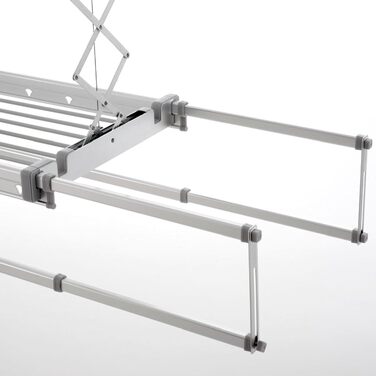 Електричний сушарка для ковдр та білизни Foxydry Pro, 160 см, з гарячим повітрям, дистанційним керуванням та LED-підсвіткою, алюмінієва, сіра