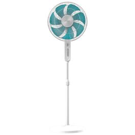 Вентилятор підлоговий Cecotec EnergySilence 610 Max Flow 70 Вт, 40 см, 4 швидкості, таймер 2 год, поворот 90°, регульований кут нахилу, білий/синій