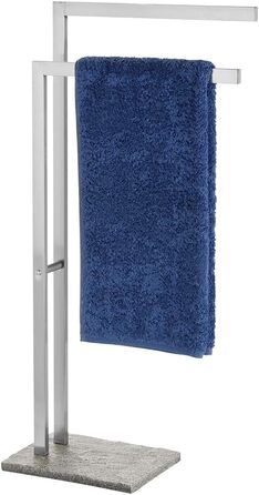 Вільностоячий тримач для рушників WENKO з граніту та нержавіючої сталі, 2-рукавний, кам'яна текстура