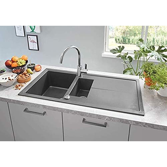 Змішувач кухонний GROHE Eurosmart Cosmopolitan з висувним душем, високий вилив, поворотний на 360°, економія води, хром (31481001)