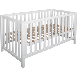 Дитяче ліжечко Betten-ABC Bubema Nils Classic 70x140 см, біле, лаковане дерево
