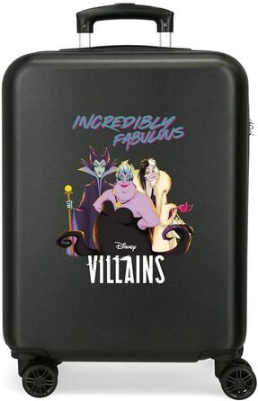 Дорожня валіза Disney Villains, чорна, 38x55x20 см, ABS, кодовий замок, 35 л, 2 кг, 4 подвійні колеса, ручна поклажа