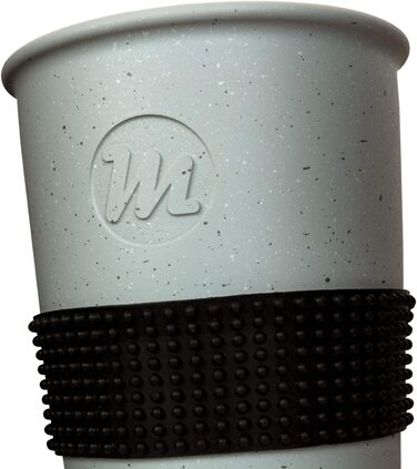 Порцелянова чашка для кави Mahlwerck Coffee-to-go 400 мл, з герметичною кришкою, бетонний дизайн, сіра