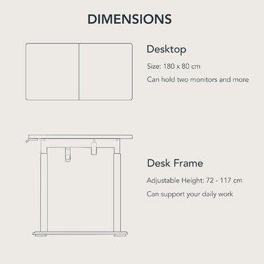 Ергономічний геймерський стіл SANODESK з електроприводом 180x80 см, білий - регульована висота, стоячи/сидячи