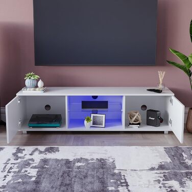 ТВ-тумба Vida Designs Cosmo, ДСП, біла, 140 см, з LED-підсвіткою